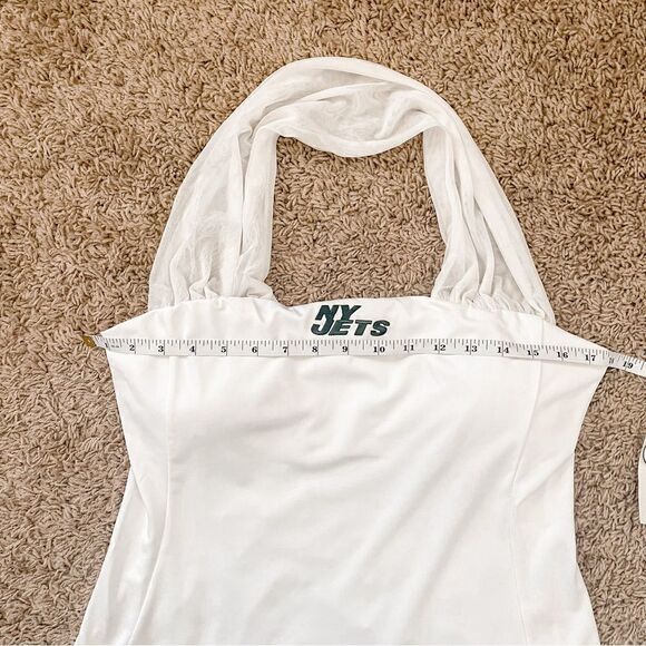 NFL All Sport Couture White New York Jets Sports First Down Halter Top SZ L BNWT - Picture 8 of 11